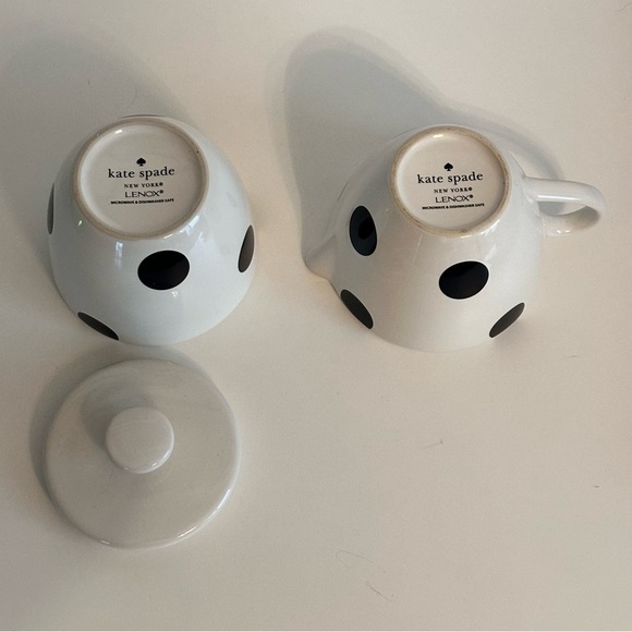 Kate Spade NY Lenox All In Good Taste Black White Polka Dot Sugar Creamer Set - Picture 7 of 9